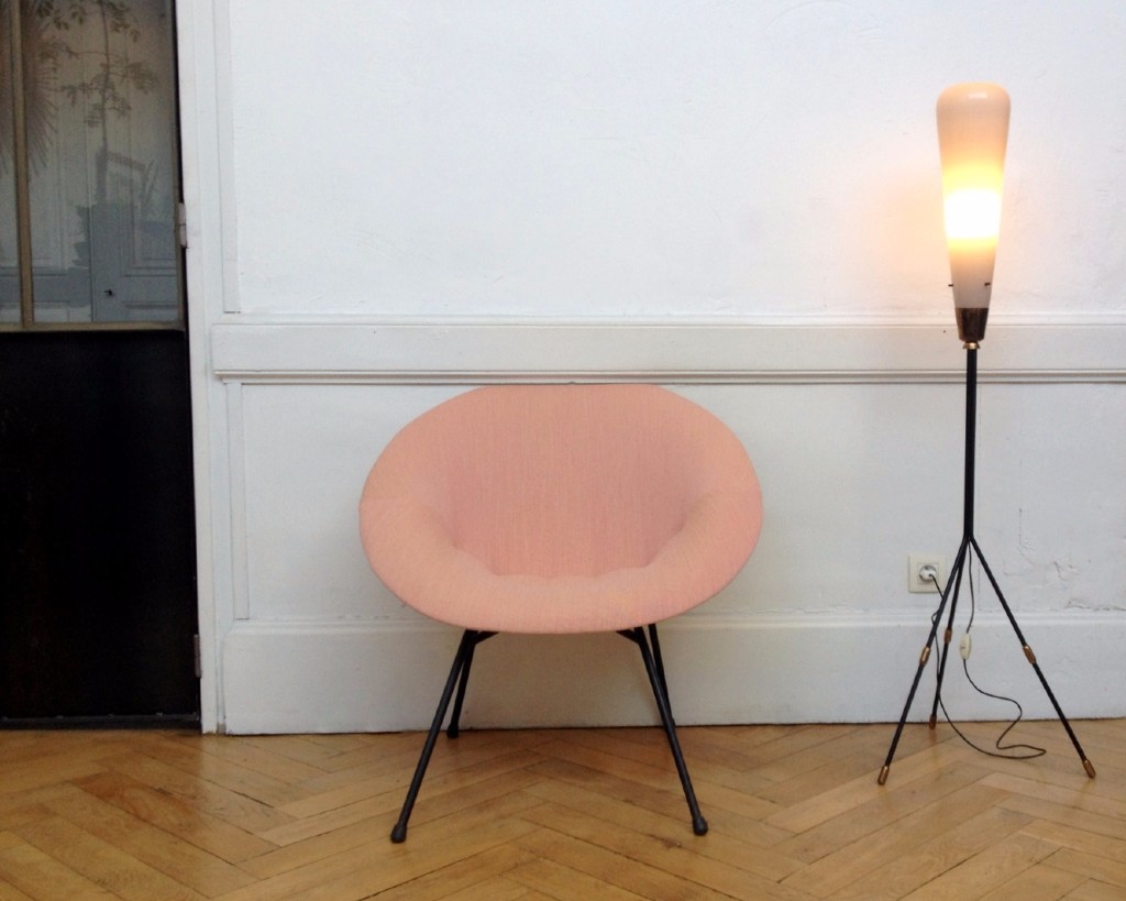 lampadaire italien Murano Stilnovo années 50