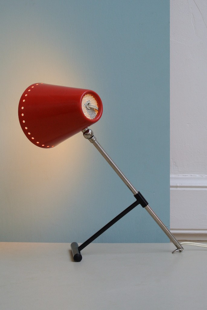lampe cocotte en métal laqué années 50